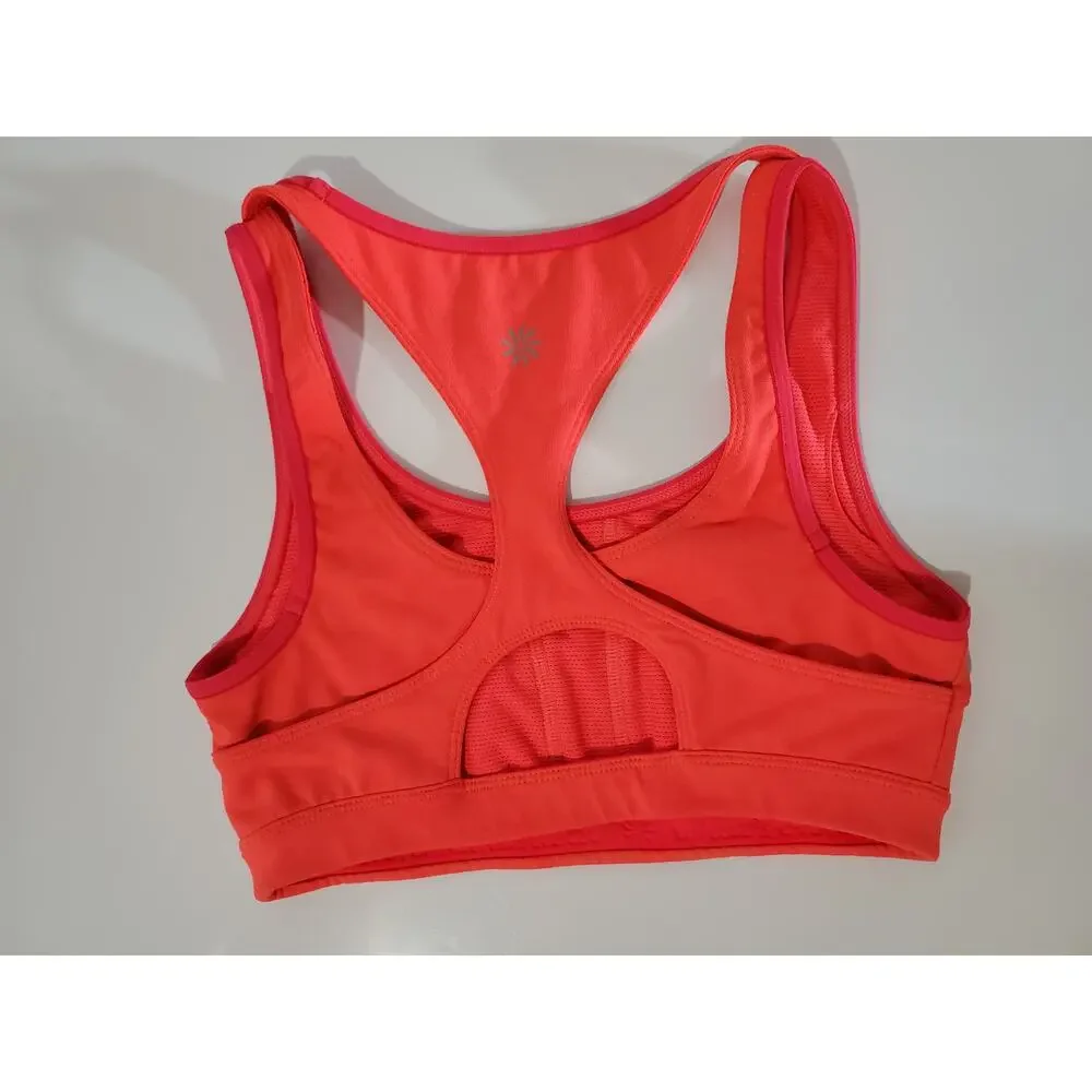 Athleta Triple Dare Sports Bra Red It Neon Women's Size XS Activewear Athletic